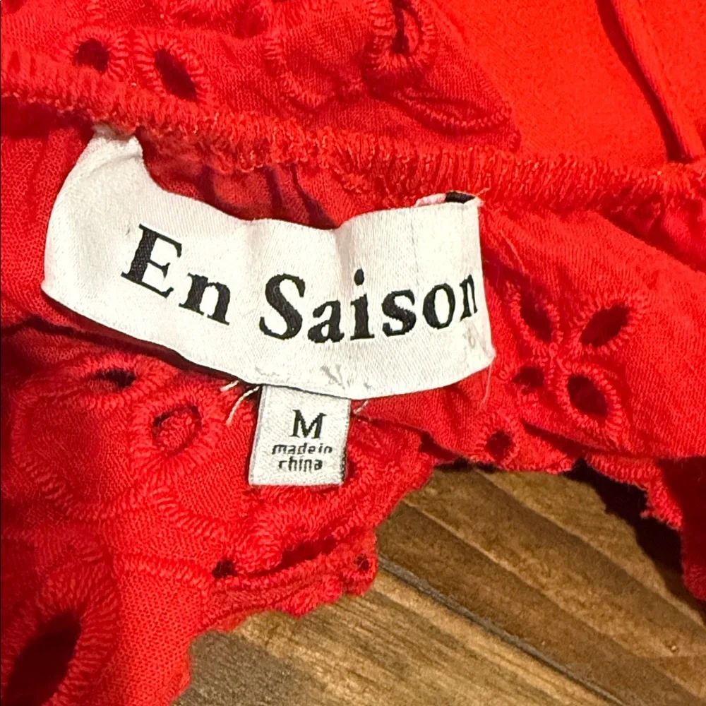 En Saison Scarlet Eyelet Blouse - Picture 6 of 6